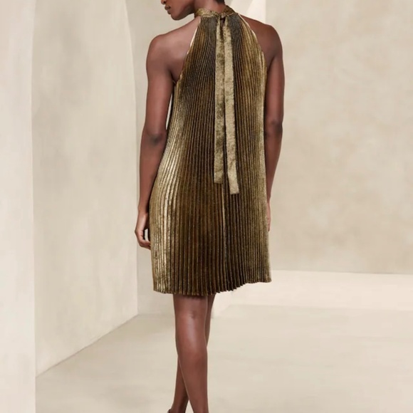 Gold lame learned mini dress - Picture 2 of 3